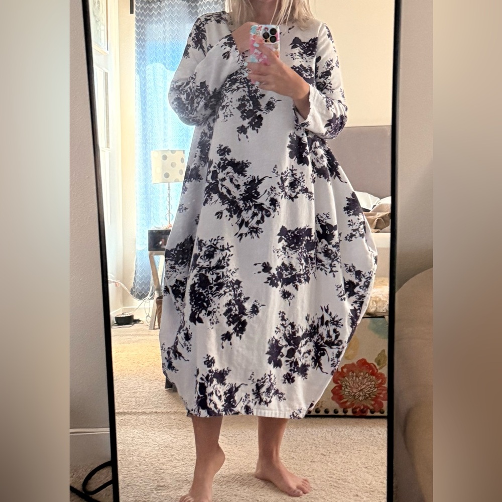 Zanzea Black Floral Long Sleeve Dress